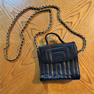 Amanda Smith Quilted Black Crossbody Bag with Chain Strap